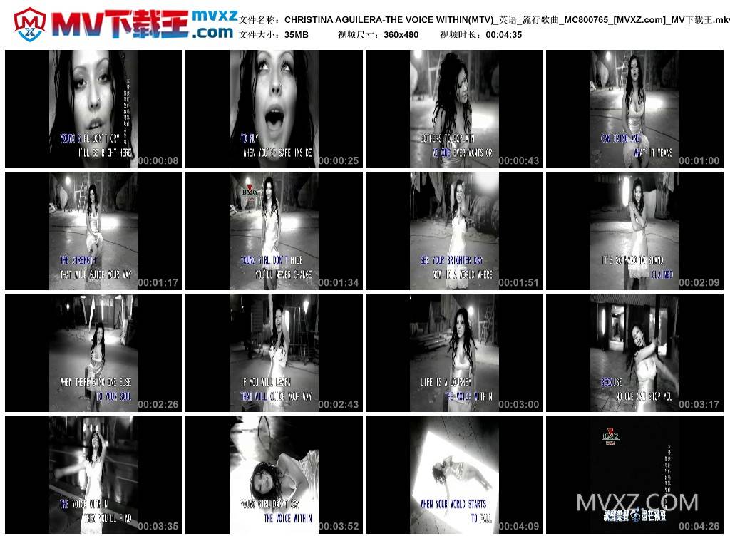CHRISTINA AGUILERA-THE VOICE WITHIN(MTV)_英语_流行歌曲_MC800765